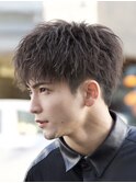 熊本ツイストスパイラル 波巻き センターパート メンズヘア