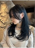  小顔に見えるトレンドヘア/黒髪/オリーブグレー/ココアベージュ