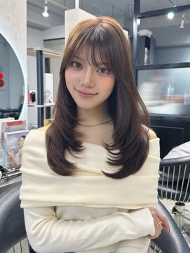 ◎小顔ヘア　レイヤーカットワンホンヘア韓国ヘア