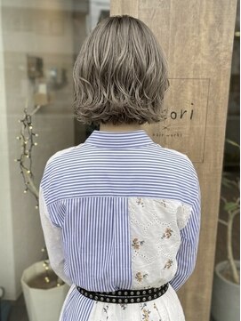 ニコリヘアワークス(nicori hair works) ボブ×ウェーブ×シアーベージュ