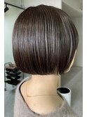 丸みボブ×モカグレージュ