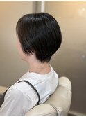 ヘアドネーション後の耳かけショート