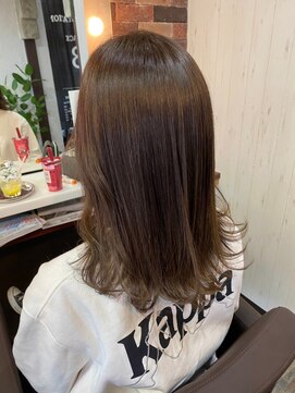 ヘアー リードレス(hair Re:dress) 30代外はねミディ×大人キレイマロンベージュナチュラルカラー