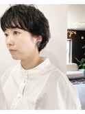 マッシュショート×パーマ