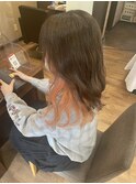 20代 インナーカラー オレンジ ケアブリーチ 艶髪