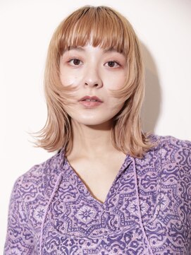 ヨファ ヘアー 芦屋店(YOFA hair) 大人かわいい小顔外ハネボブミディアムペールベージュ0903