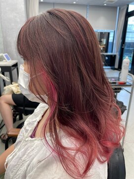 ラックスビーハカタ 福岡博多バスターミナル店(LUXBE HAKATA) ワインレッドインナーピンク/インナーカラー