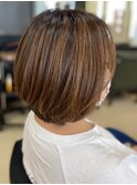 大人可愛い白髪ぼかしハイライト/立体感UP◎/30代40代50代
