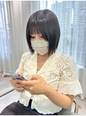 YOKE 切りっぱなしボブ伸ばしかけブルージュ小顔サイドバング