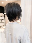 福山Caary30代40代小顔補正立体カットショートヘア.ショートボブ