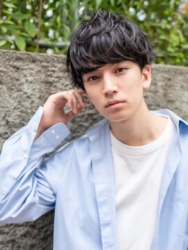 ハバナ 渋谷(HAVANA) アッシュブラック/束感マッシュパーマ/刈り上げ/ツーブロック