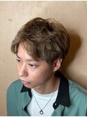 メンズパーマ×ベージュカラー