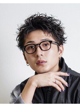 オーシャントーキョー 渋谷神南(OCEAN TOKYO) 黒髪スパイキーショートアップバング無造作ショート