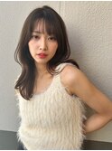 顔まわりカット　ショコラブラウン