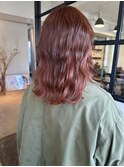 透明感カラーダブルカラーブリーチオレンジベージュ