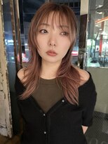 ボコカ(bococa)&nbsp;ロングレイヤーピンクベージュハッシュカット