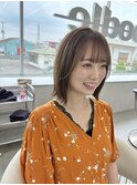 結べるボブ×オリーブベージュ