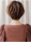 コーラルオレンジハイライトカラー抜け感ショートX上尾20代30代
