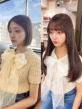 アンククロス 渋谷(ANKH CROSS) ワンカラー＋エクステ[ビフォーアフター]