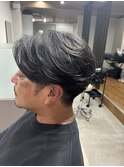 センターパートニュアンスパーマ
