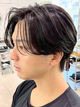 フィフス 大分(fifth) 大分毛流れニュアンスパーマメンズカットセンターパートマッシュ