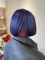 ジプソ(Gypso Hair salon)&nbsp;ネイビーボブ×オレンジインナー