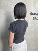 タッセルボブ黒染めボブ切りっぱなしボブ黒染風カラー10代20代