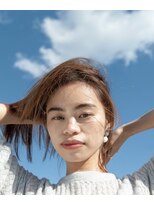 ココ 鷹匠(COCO)&nbsp;オレンジベージュのヘアカラー　ロブスタイル