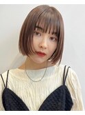 美髪彩生プレトワカラー/モカグレージュ/ボブ/30代40代50代