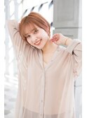 【Totia福島】大人かわいいナチュラルショート×ピンクベージュ