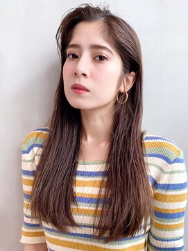 アイティーバイアルバム 松戸店(IT by ALBUM) ストレートスタイリング_カーキグレージュフェザーバング_8627