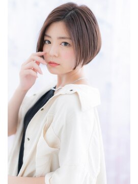 ミック ヘアアンドメイク アップ 駒込店(miq Hair&Make up) 大人かわいい黒髪ナチュラルアッシュ前下がりワンレンボブc1