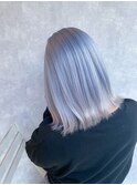 ホワイトブルーシルバーベージュブリーチダブルカラー髪質改善