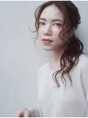 大人可愛い20代30代40代小顔結婚式二次会ハーフアップ