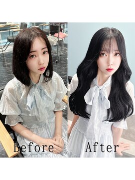 あるじゃんすー 町田店 ブルーブラック#シールエクステ#くびれ巻き#韓国#前髪#町田
