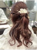 ハーフアップヘアセット