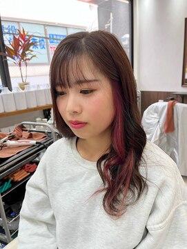 ベルヘアーデザイン 堺東(Belle hair Design) インナーカラー/ピンク