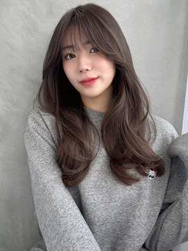 ソヨン 栄2号店(SOYON) レイヤーカットワンカールセミディシアカラーオリーブベージュ
