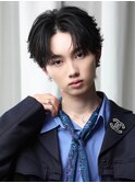 韓国カルマニュアンスリバースフェザーパーマコンマメンズヘア