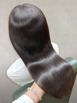 アース 湘南台店(HAIR&MAKE EARTH) 縮毛矯正ロング♪コスメストレート髪質改善ココアベージュ