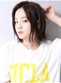 大人可愛い小顔カット美髪ツヤ髪斜めバング小顔レイヤーA8