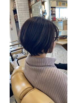 ミルク(MILK) 大人ショートボブ白髪ぼかしハイライト髪質改善30代40代50代