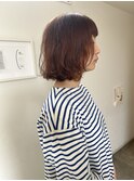 やんわりパーマのココアブラウンボブ