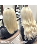before/afterhハイトーンホワイト系ロングエク８０本