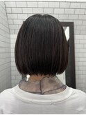 切りっぱなしボブ×ウェット質感