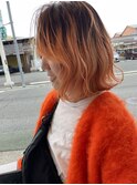 【NAiVE HAIR 北原】オレンジ　バレイヤージュ