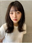 レイヤースタイル/顔まわりカット/シースルーバング/