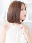 韓国風インナーカラー小顔透け感前下がりボブc7越谷20代30代40代