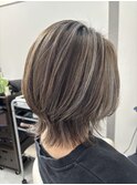 ハイライト　ウルフボブ