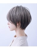 30代40代50代 白髪ぼかしハイライト対応ショートボブ ベージュ